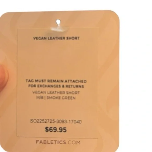 NWT Fabletics Smoke  Green Vegan Leather Shorts Size Medium (M) - Picture 10 of 10